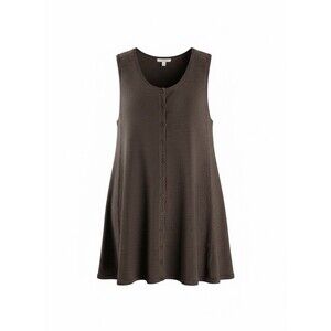 Eileen Fisher 100% Linen Knit Button Front Vest Brown Petite PL